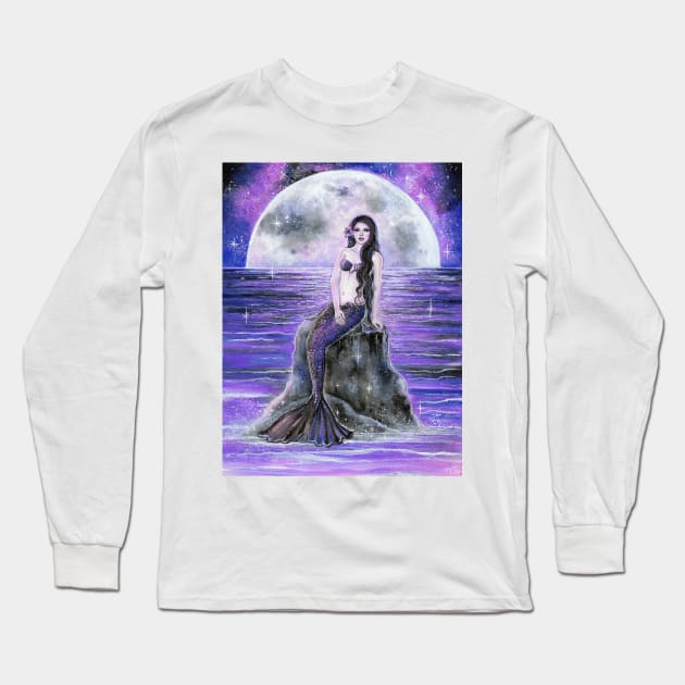 Galaxy Mermaid art by Renee L Lavoie Long Sleeve T-Shirt by ReneeLLavoie